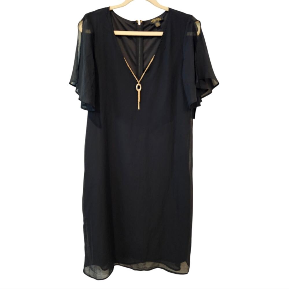 Thalia Sodi Necklace Shift Dress Black Size Medium NWT